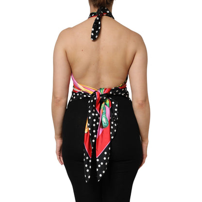 Dolce & Gabbana Multicolor Halter Party Evening Cropped Top