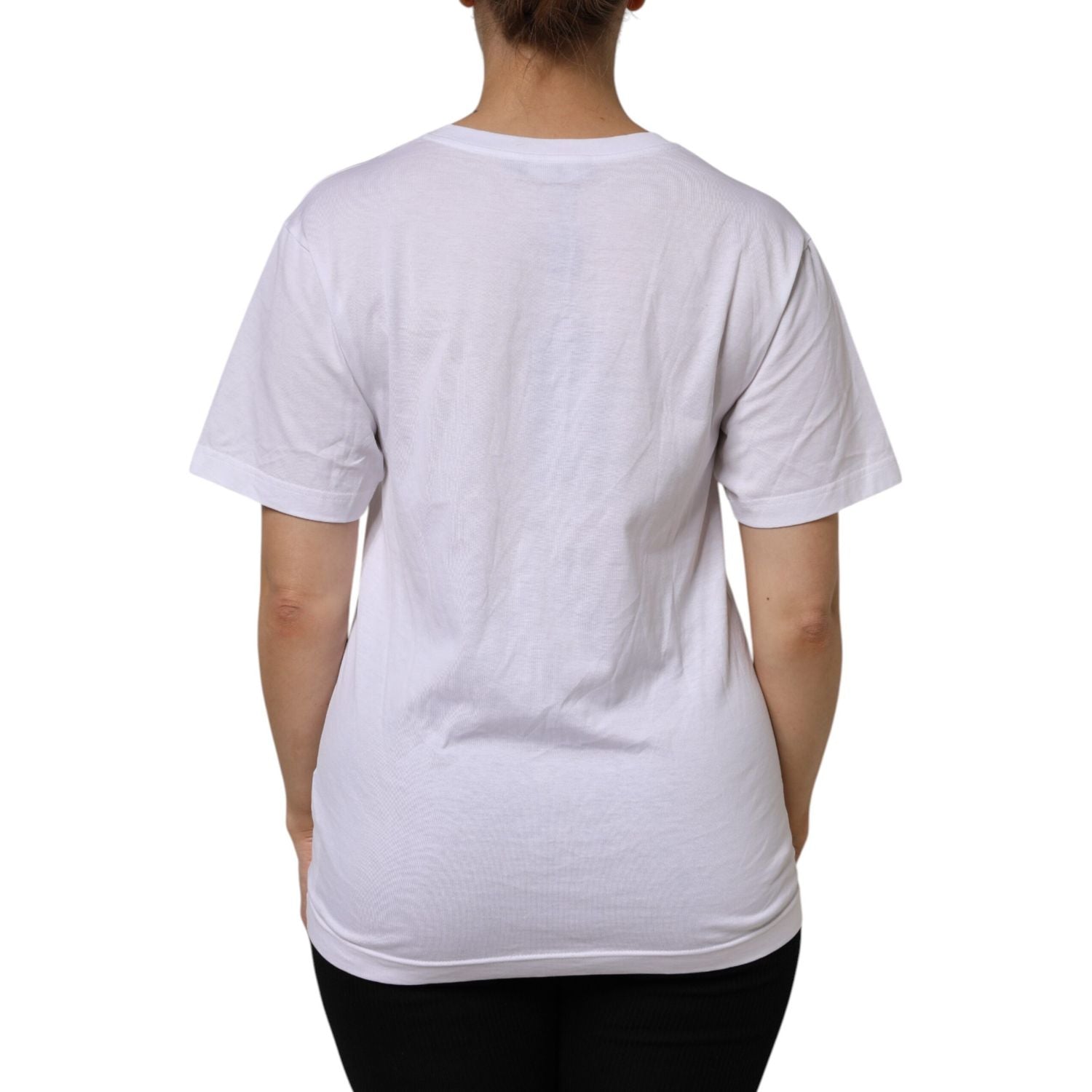 Dolce & Gabbana White Cotton Short Sleeve V-Neck Top T-shirt