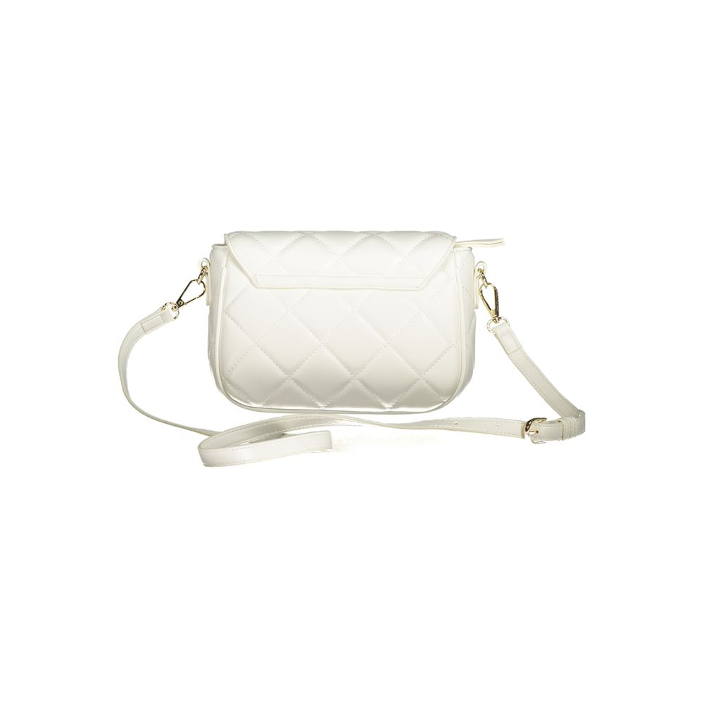 Mario Valentino White Polyethylene Women Handbag with adjustable strap and secure closure, chic design for versatile styling.