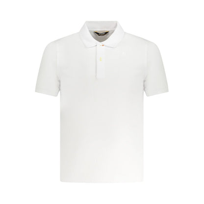 K-WAY White Cotton Polo Shirt with short sleeves, 2 buttons, and logo application, ideal for casual wear in a crisp white color.