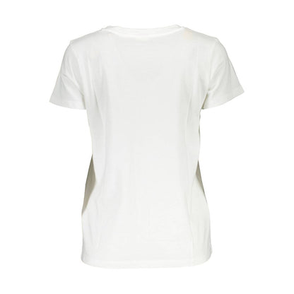 Back view of Levi's White Cotton Women T-Shirt showcasing its classic design and quality fabric.