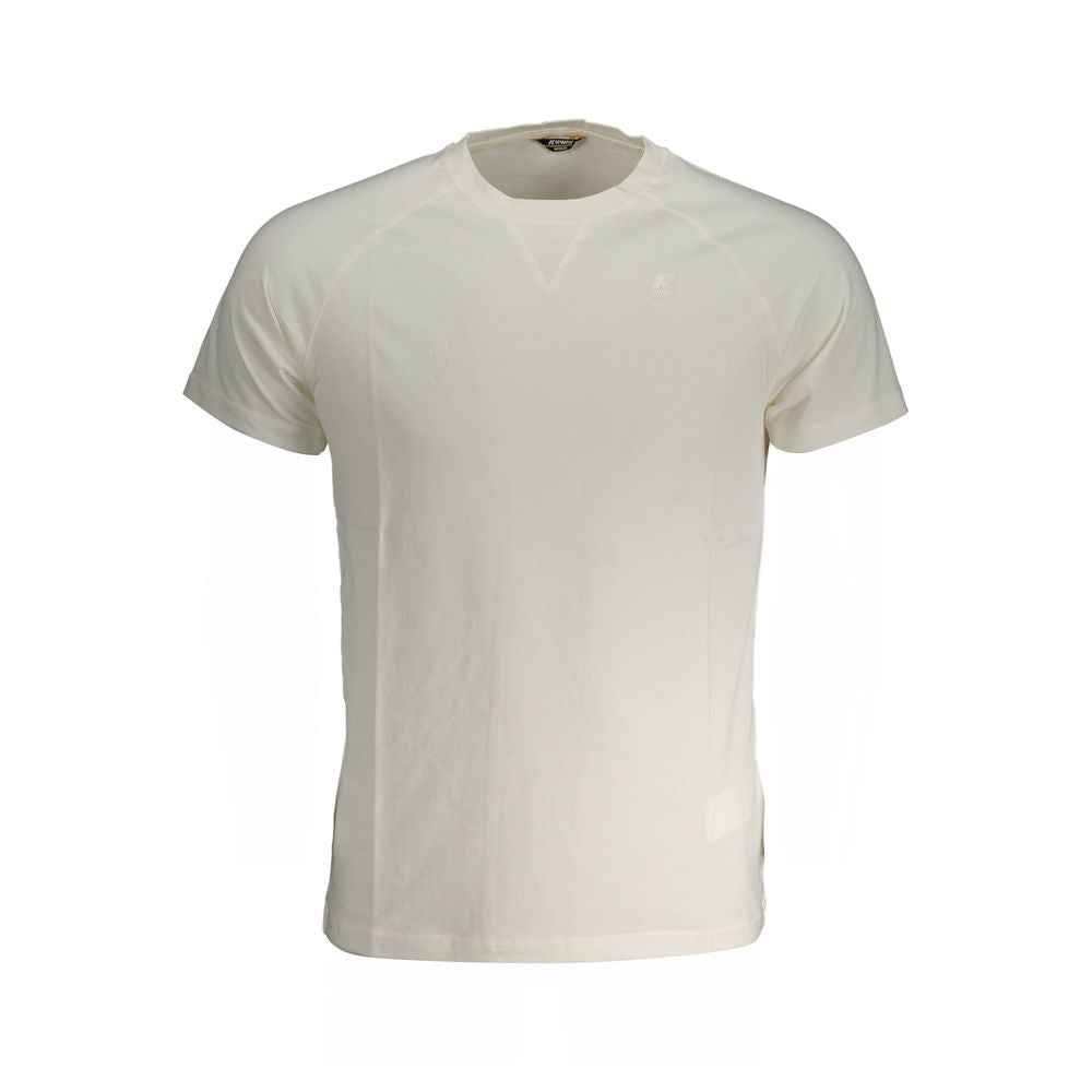 K-WAY White Cotton T-Shirt with short sleeves, crew neck, and logo application
