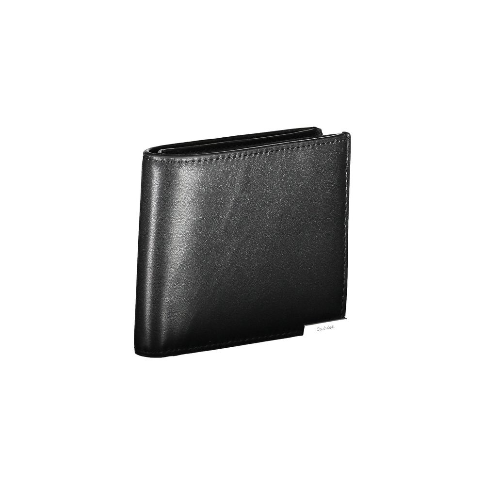 Calvin Klein Black Polyethylene Men Wallet with RFID blocking and dual-compartment design, perfect for secure and stylish organization.