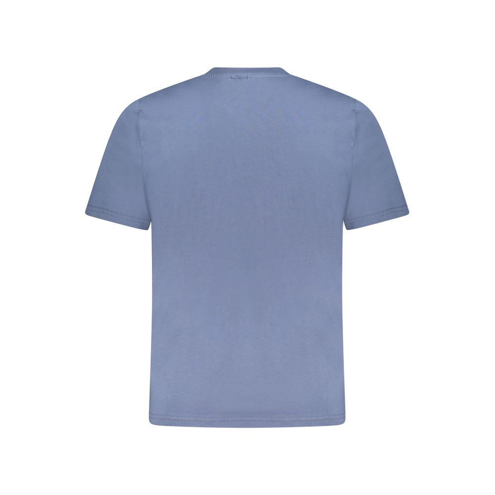 North Sails Blue Cotton Men T-Shirt, back view showcasing the casual luxe style and bold design in premium 100% cotton.