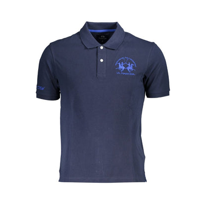 La Martina Blue Cotton Polo Shirt