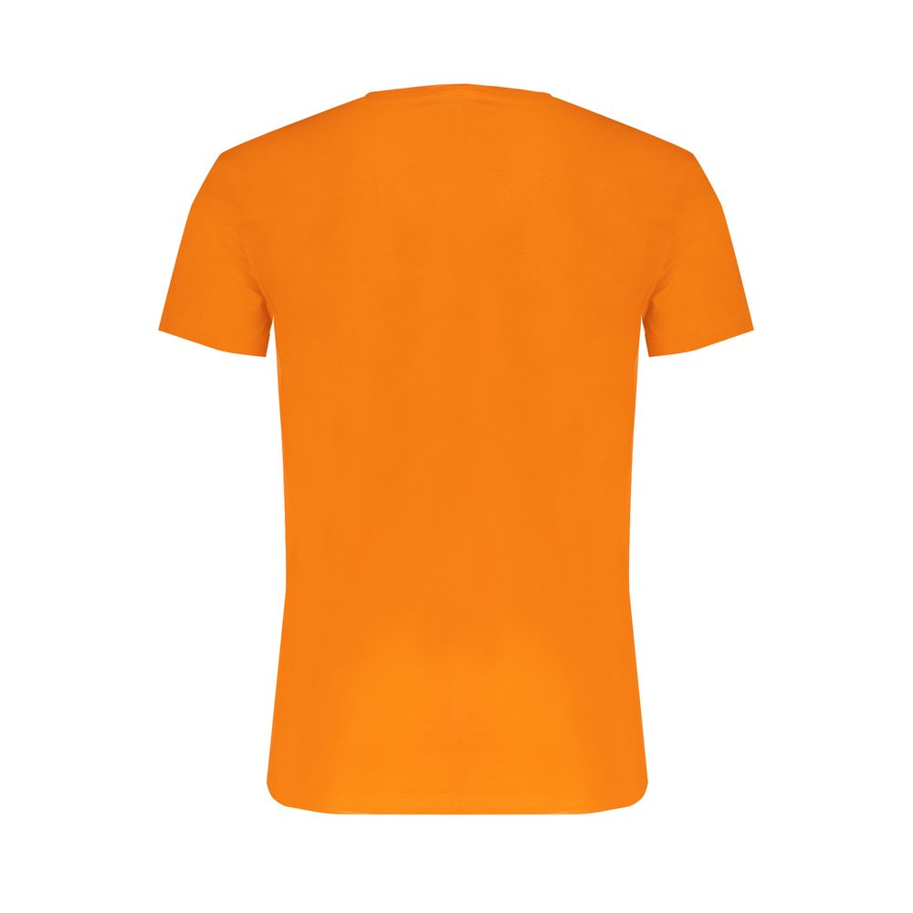 Trussardi Orange Cotton T-Shirt with short sleeves and crew neck design featuring logo print.
