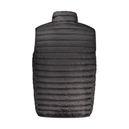 Back view of North Sails Black Polyamide Men Jacket, showing sleeveless lightweight design ideal for layering.
