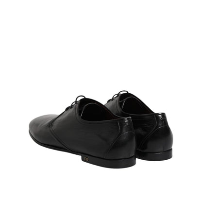 Dolce & Gabbana Black Leather Lace Up Derby Dress Formal Shoes
