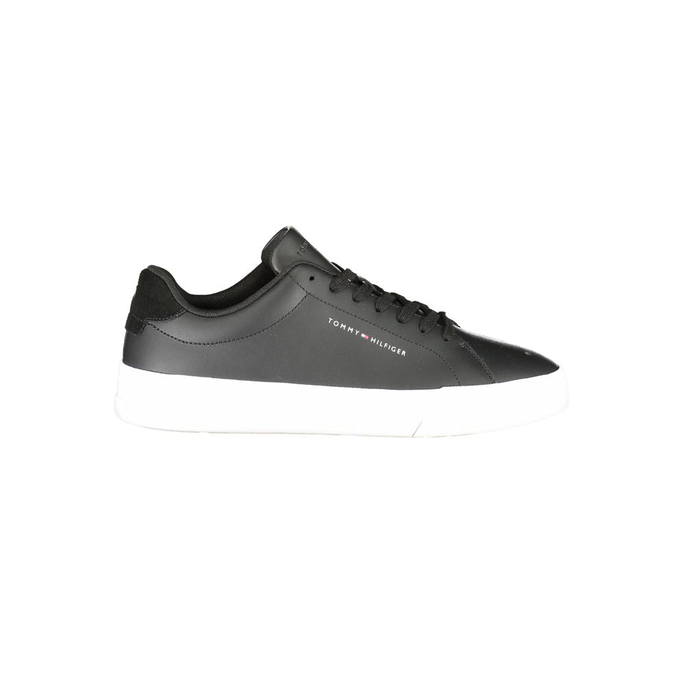 Tommy Hilfiger Black Leather Men Sneaker