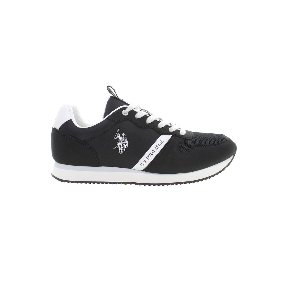 U.S. POLO ASSN. Black Polyester Men Sneaker with logo, stylish casual sports shoe