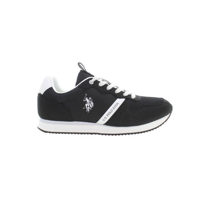 U.S. POLO ASSN. Black Polyester Men Sneaker with logo, stylish casual sports shoe