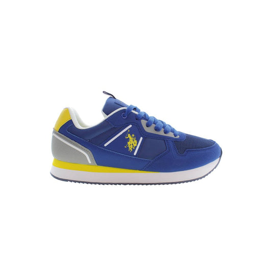 U.S. POLO ASSN. Blue Polyester Men Sneaker with contrasting details, showcasing classic charm and modern athleticism.