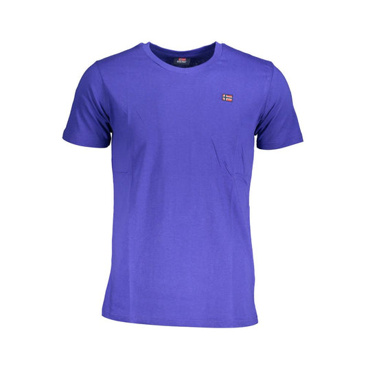 Norway 1963 Blue Cotton Men T-Shirt with crew neck and logo, crafted for style and comfort.