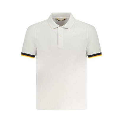 K-WAY White Cotton Polo Shirt, short sleeve, 2 buttons, contrasting details, logo application