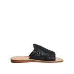 Dolce & Gabbana Black Monochrome Braided Raffia Slides Shoes