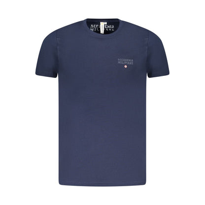 Accademia Militare Blue Cotton T-Shirt with logo, short sleeves, crew neck.