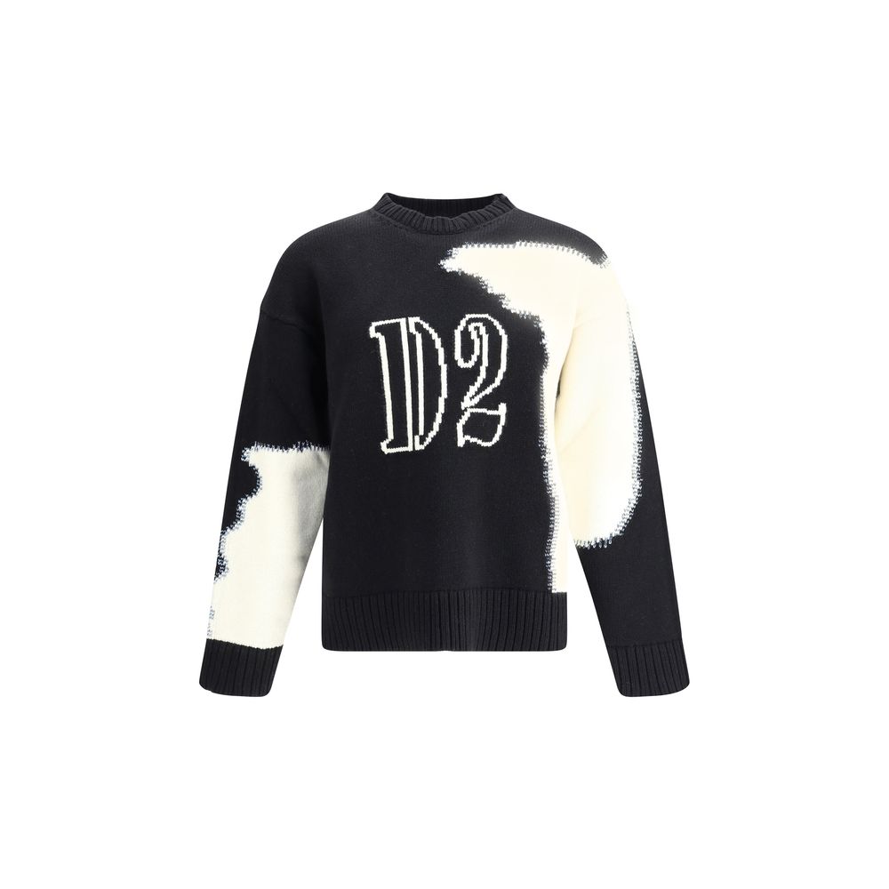 Dsquared² Black Wool Sweatshirt