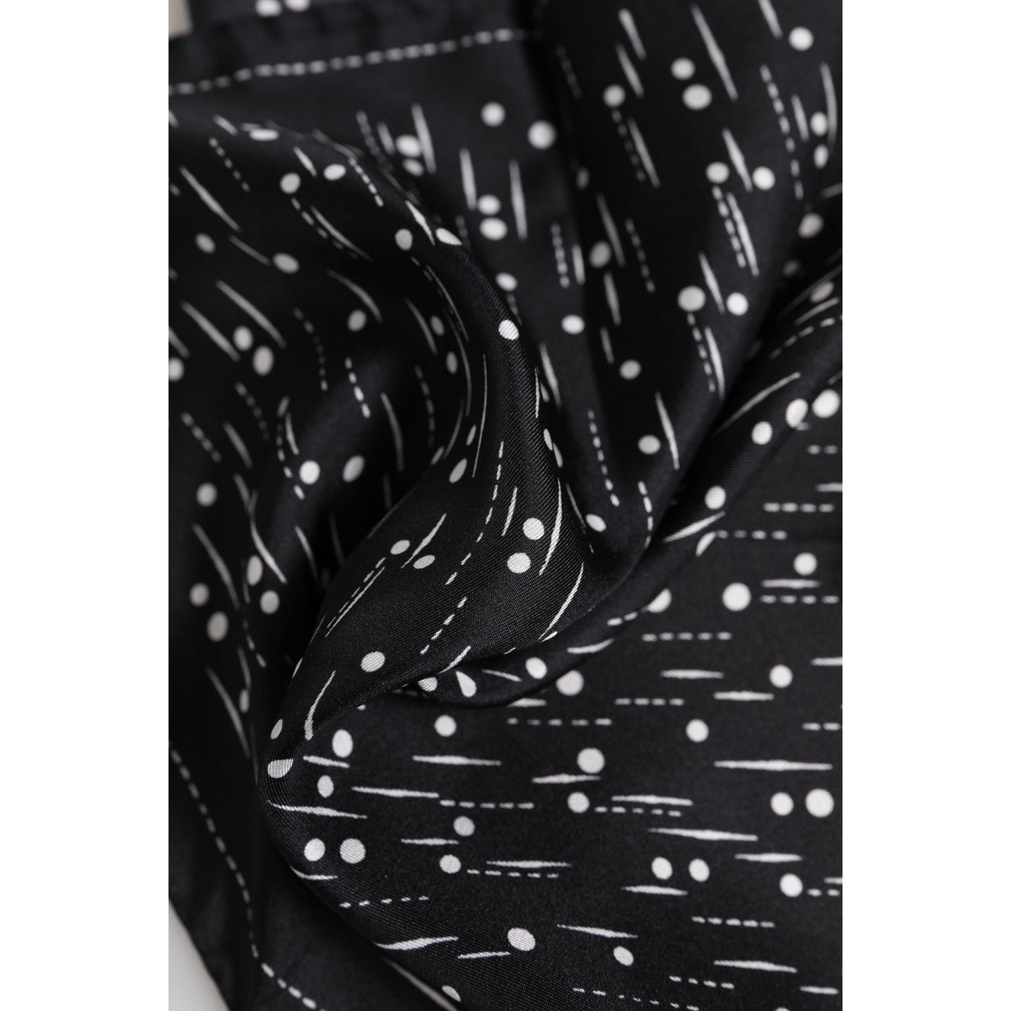 Dolce & Gabbana Black White Printed Square Men Foulard Scarf
