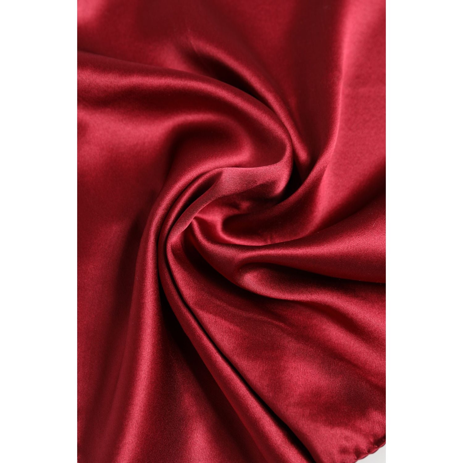 Dolce & Gabbana Red Solid Satin Silk Square Handkerchief Scarf