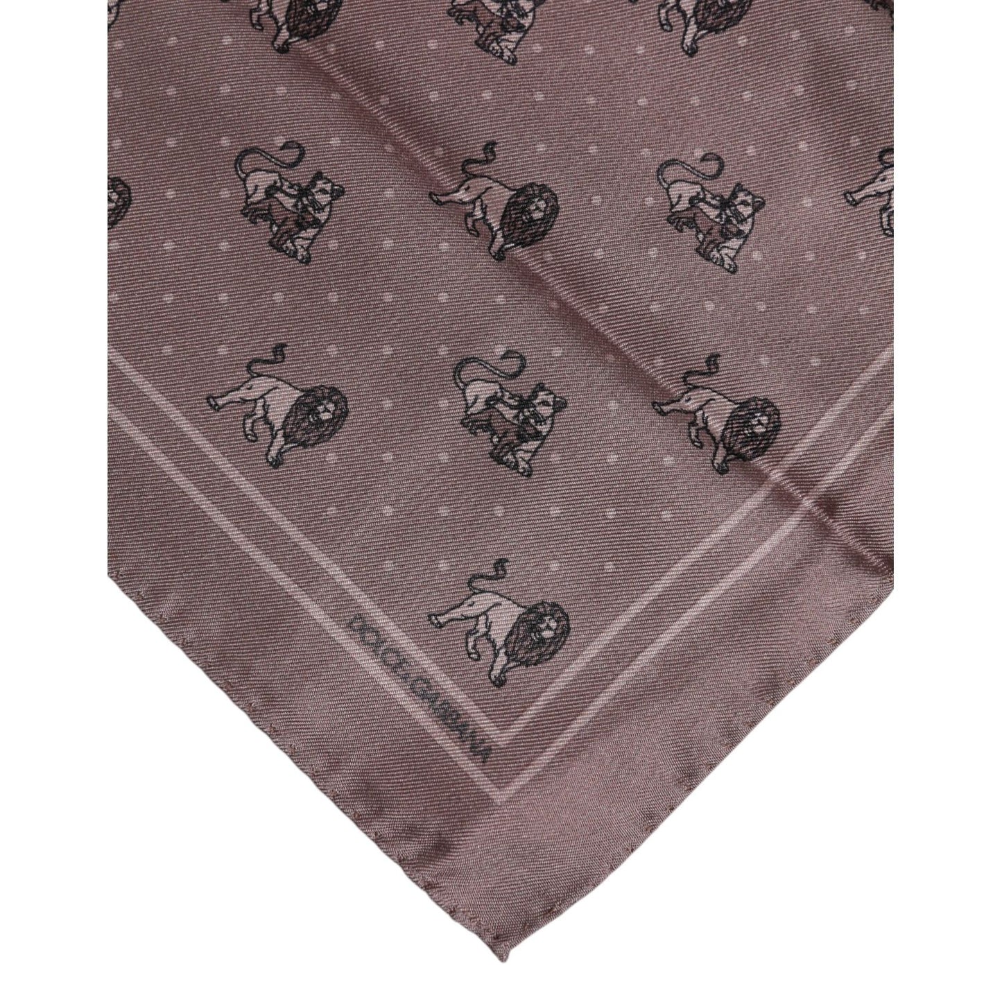 Dolce & Gabbana Brown Animal Print Square Foulard Scarf
