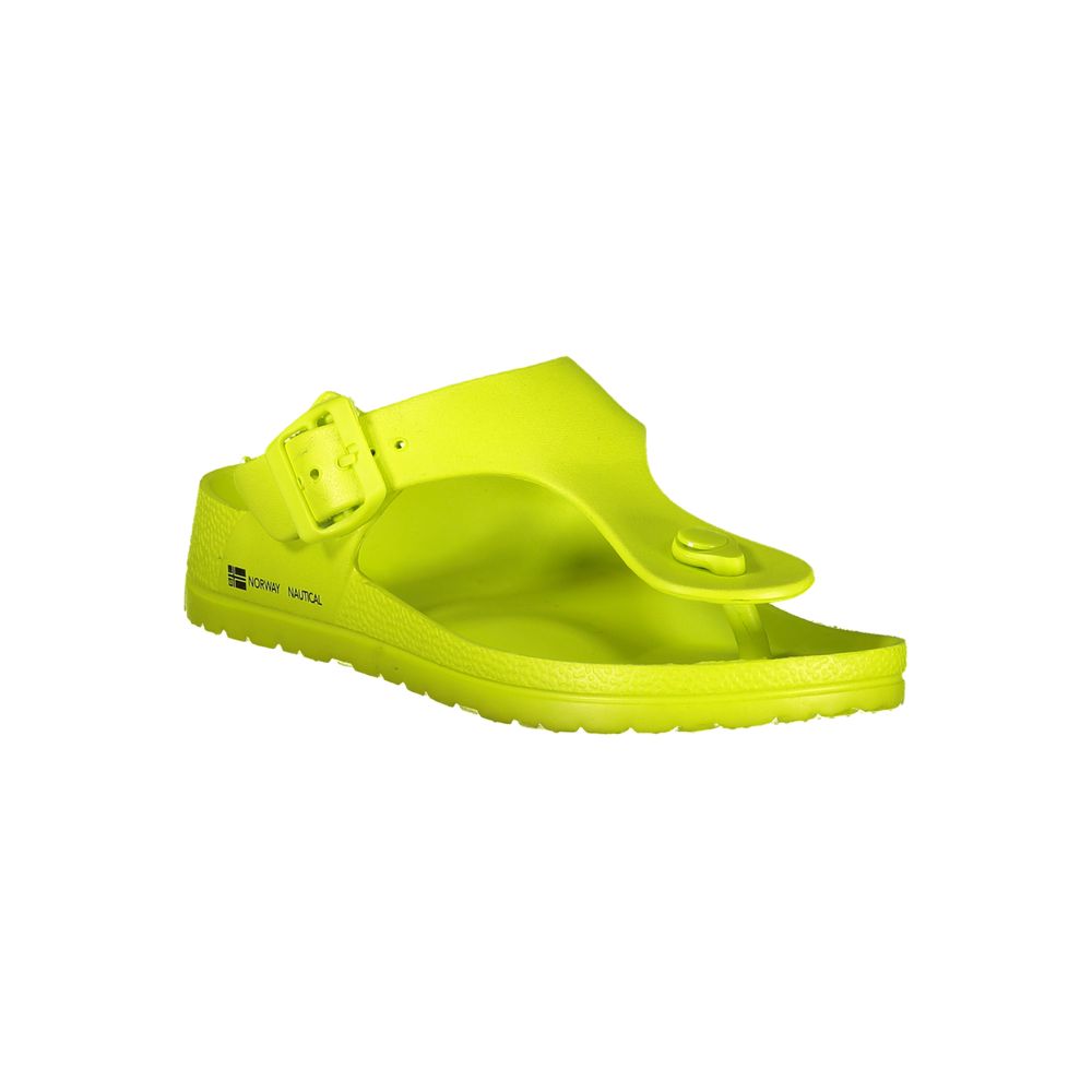 Norway 1963 Yellow Plastic Women Sandal with adjustable buckle and chic design, perfect for stylish summer wear.