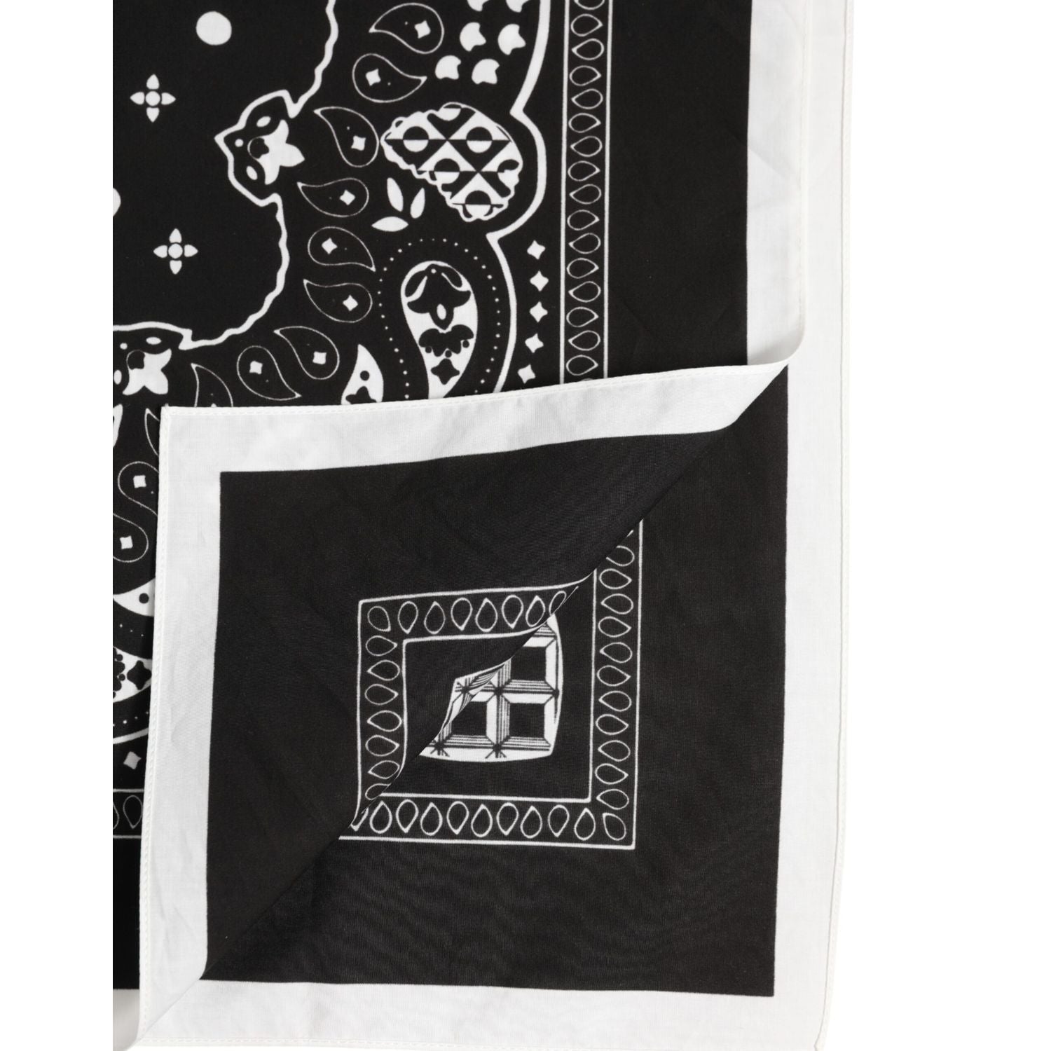 Dolce & Gabbana Black White Bandana Square Men Foulard Scarf