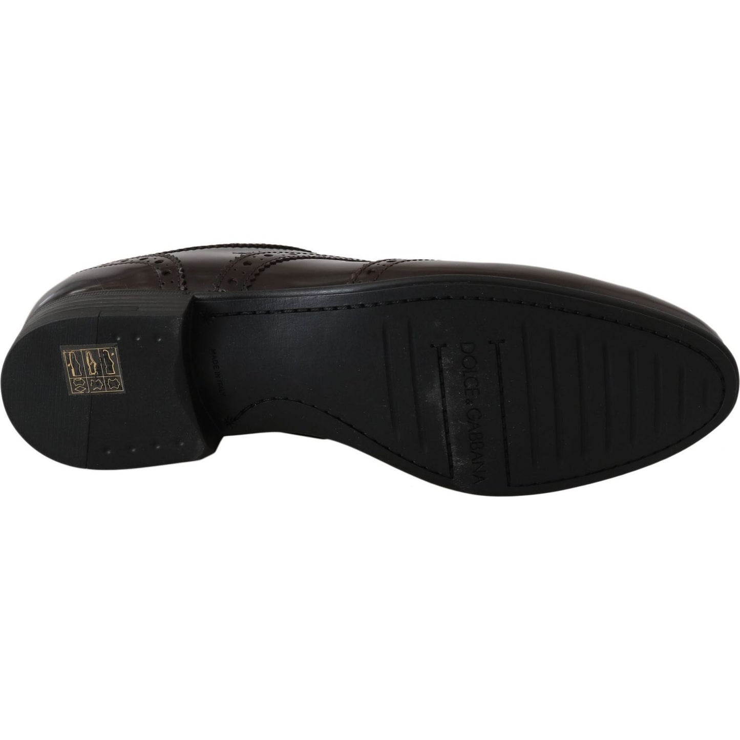 Dolce & Gabbana Brown Leather Broques Oxford Wingtip Shoes