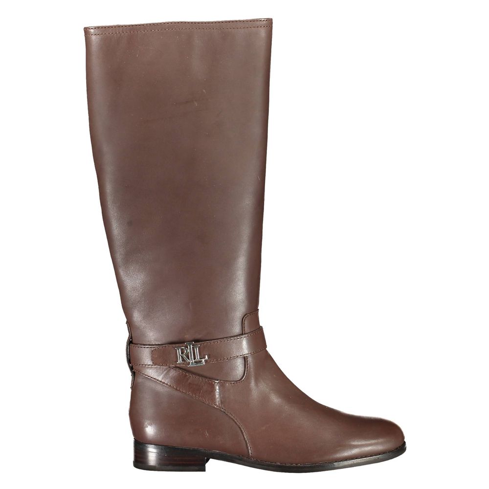 Ralph Lauren Brown Leather Women Boot