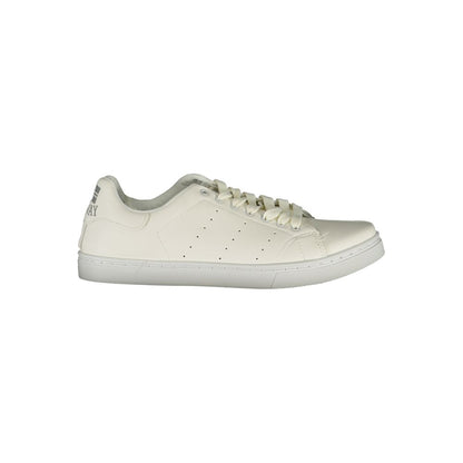 Norway 1963 White Polyester Sneaker with laces, contrast details, and logo design. Ideal sports footwear in stylish white.
