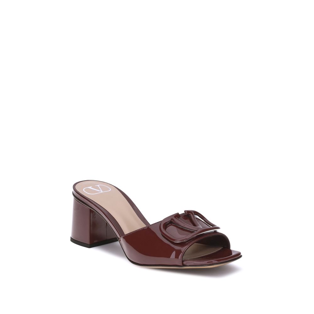 Valentino Garavani Bordeaux Calf Leather Bos Taurus Sandals