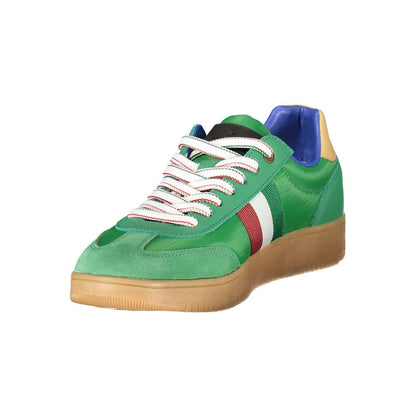 Esercito 1659 Green Leather Men Sneaker with contrasting colors and iconic logo, showcasing sleek design and bold style.