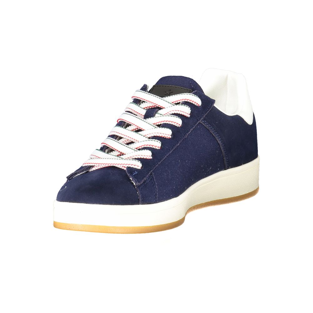 Esercito 1659 Blue Leather Men Sneaker with white sole and contrasting details.