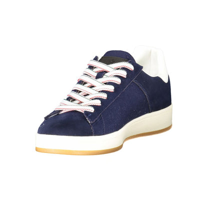 Esercito 1659 Blue Leather Men Sneaker with white sole and contrasting details.