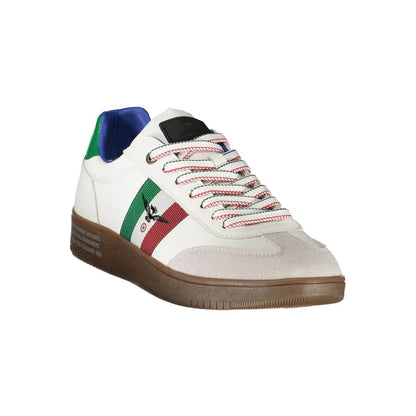 Esercito 1659 White Leather Men Sneaker with contrasting accents and logo, stylish sports shoe in white color