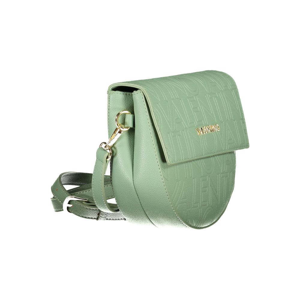 Mario Valentino Green Polyethylene Handbag with adjustable straps, internal compartments, and pockets. Stylish and functional design.