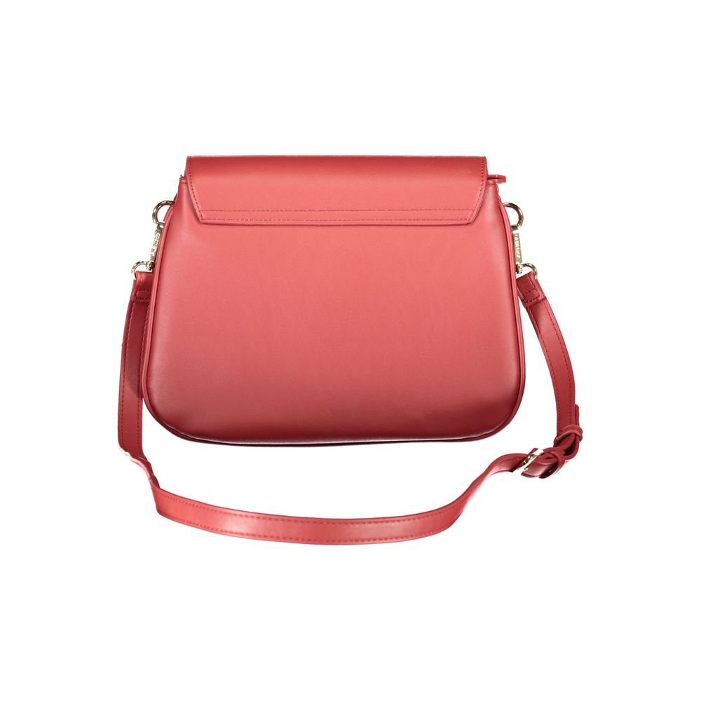 Mario Valentino Red Polyethylene Handbag with adjustable removable shoulder strap, 2 compartments, and internal pockets