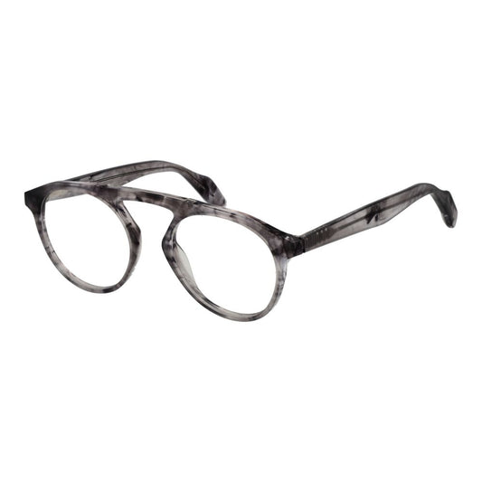 Yohji Yamamoto Gray Men Glasses Frame in plastic full-rim aviator style, size 50-20-145, with demo lenses and branded soft case