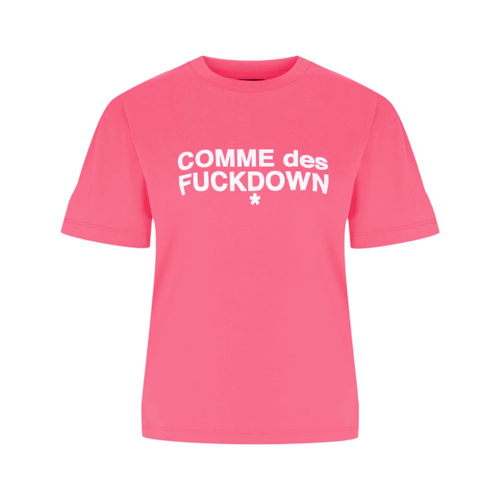 Comme Des Fuckdown Pink Cotton T-Shirt
