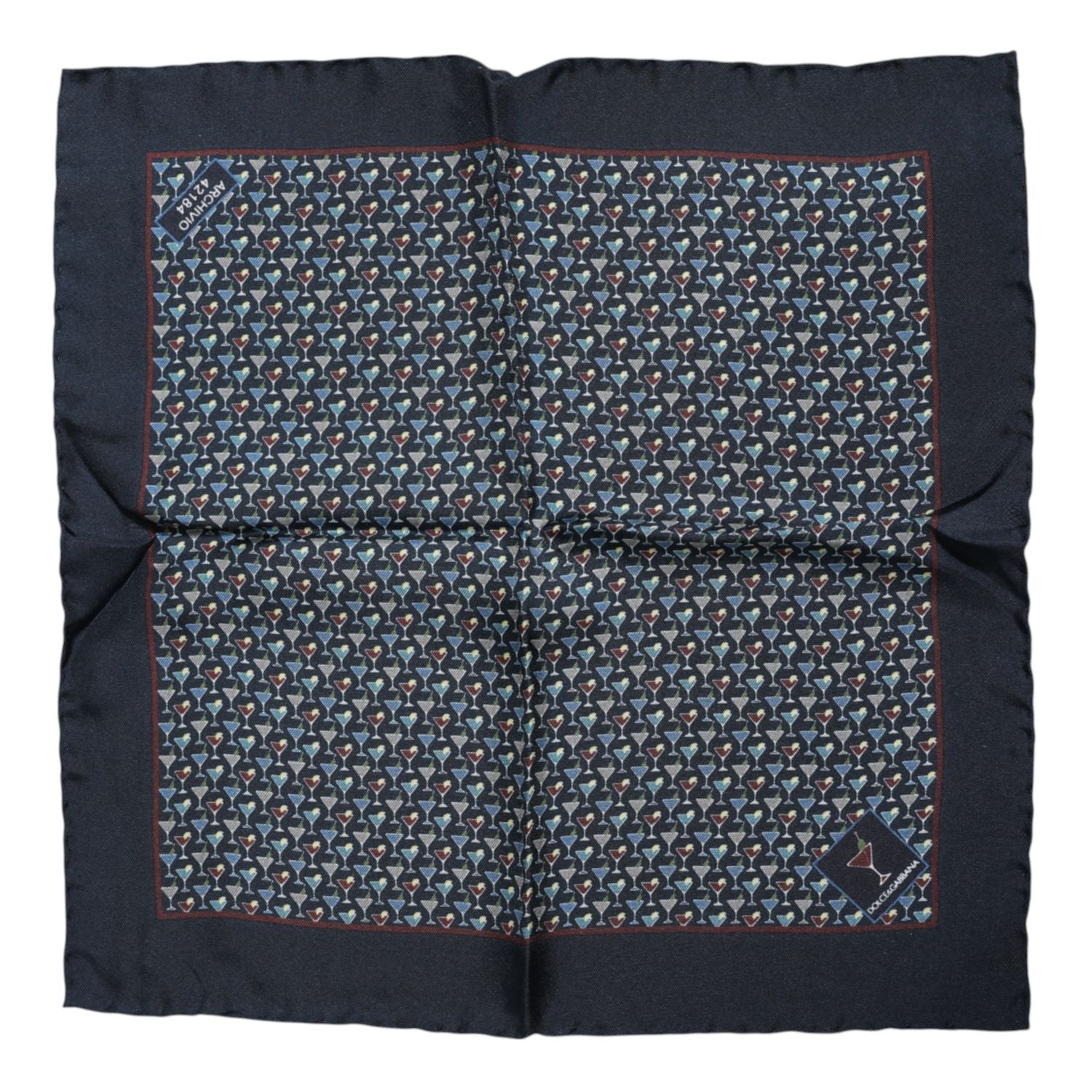 Dolce & Gabbana Blue Cocktail Silk Square Foulard Scarf