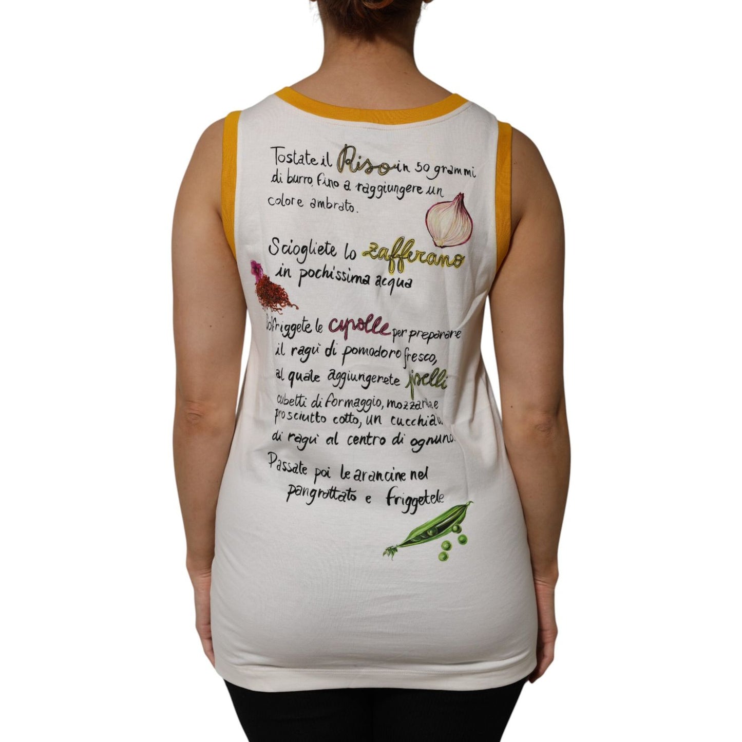 Dolce & Gabbana White Araneine Siciliane Sleeveless Tank Top