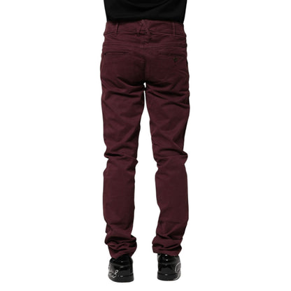 CYCLE Maroon Cotton Stretch Skinny Fit Men Denim Jeans