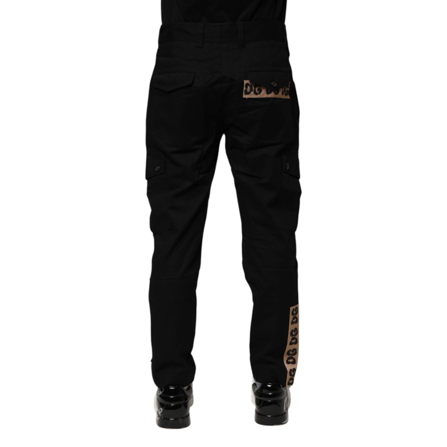 Dolce & Gabbana Black Cotton Cargo Casual Pants