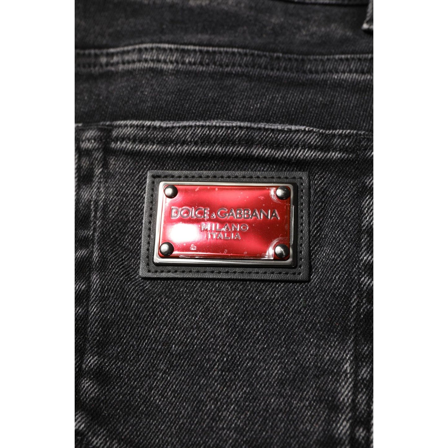 Dolce & Gabbana Black Cotton Skinny Men Denim Jeans