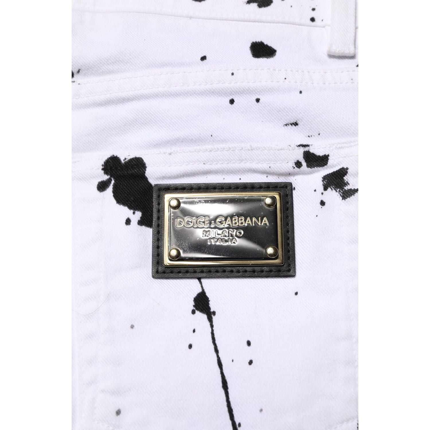 Dolce & Gabbana White ColorSplash Skinny Denim Jeans