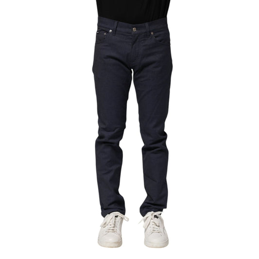 Dolce & Gabbana Dark Blue Cotton Skinny Denim Jeans