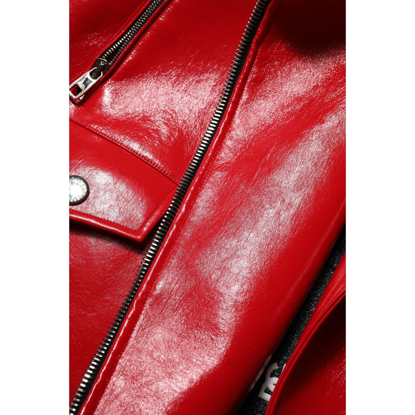 Dolce & Gabbana Red Lambskin Full Zipper Jacket