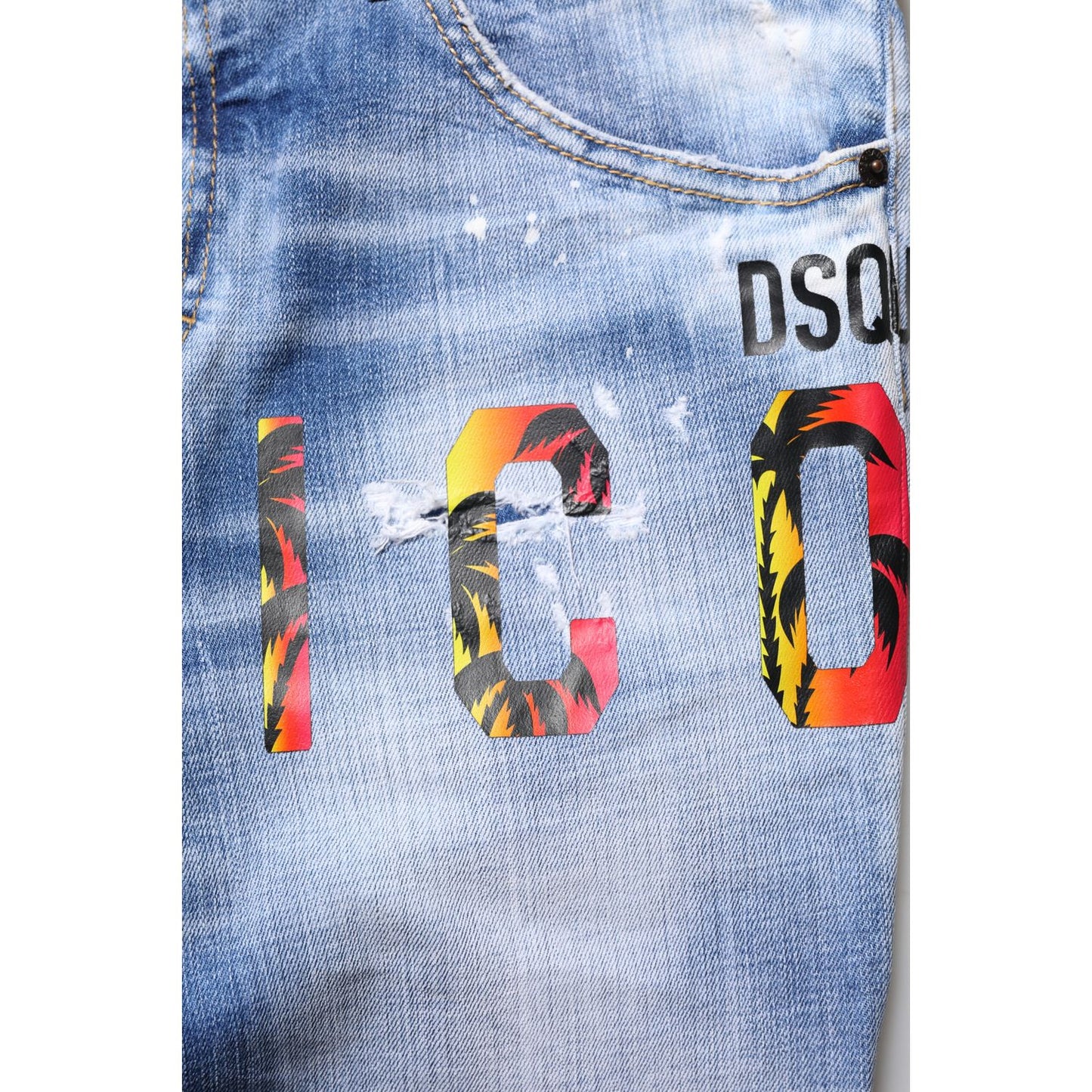 Dsquared² Blue Washed Cotton Mid Waist Skinny Denim Jeans