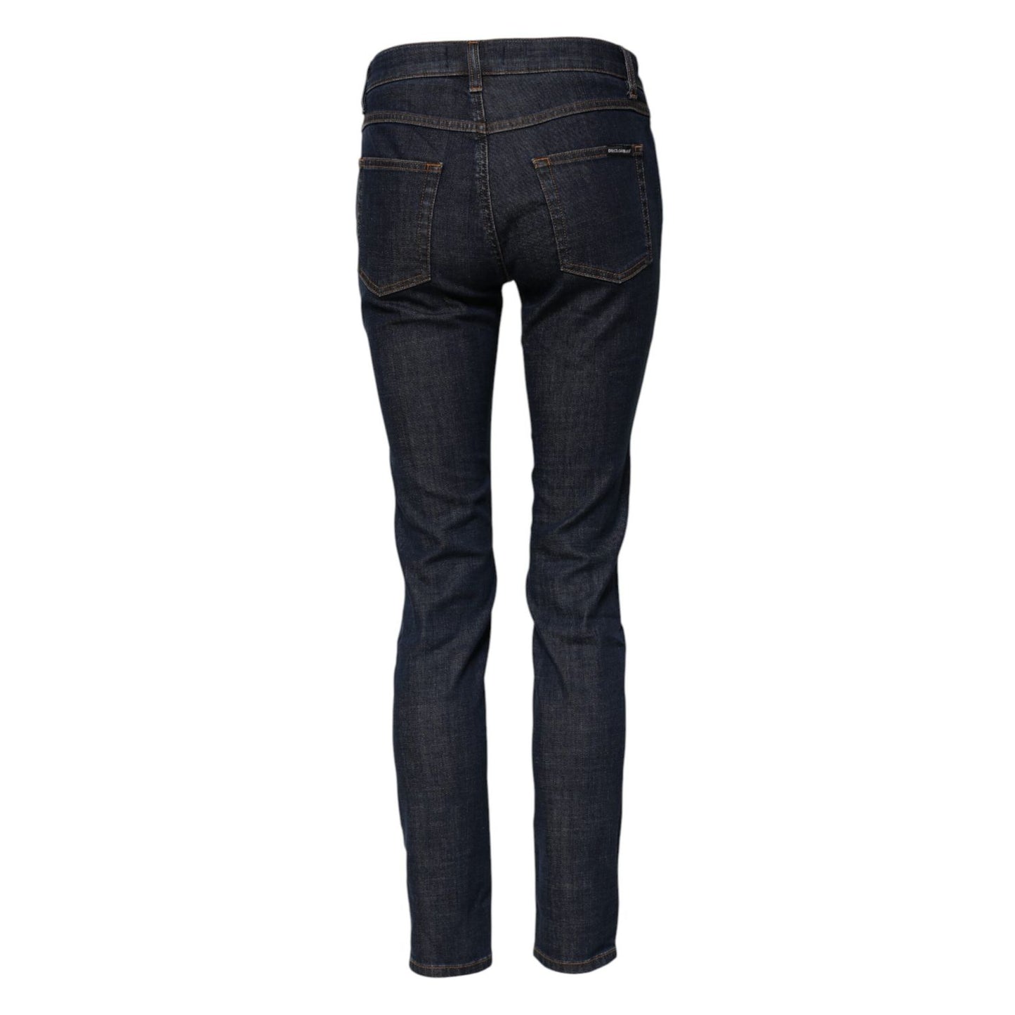 Dolce & Gabbana Blue Skinny Cotton Mid Waisted Denim Jeans