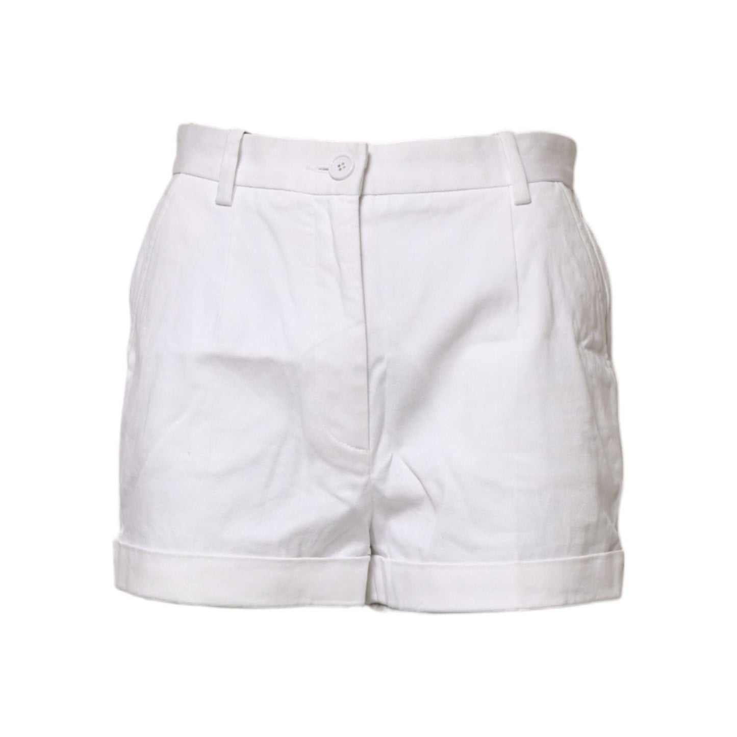 Dolce & Gabbana White Cotton Mid Waist Women Bermuda Shorts