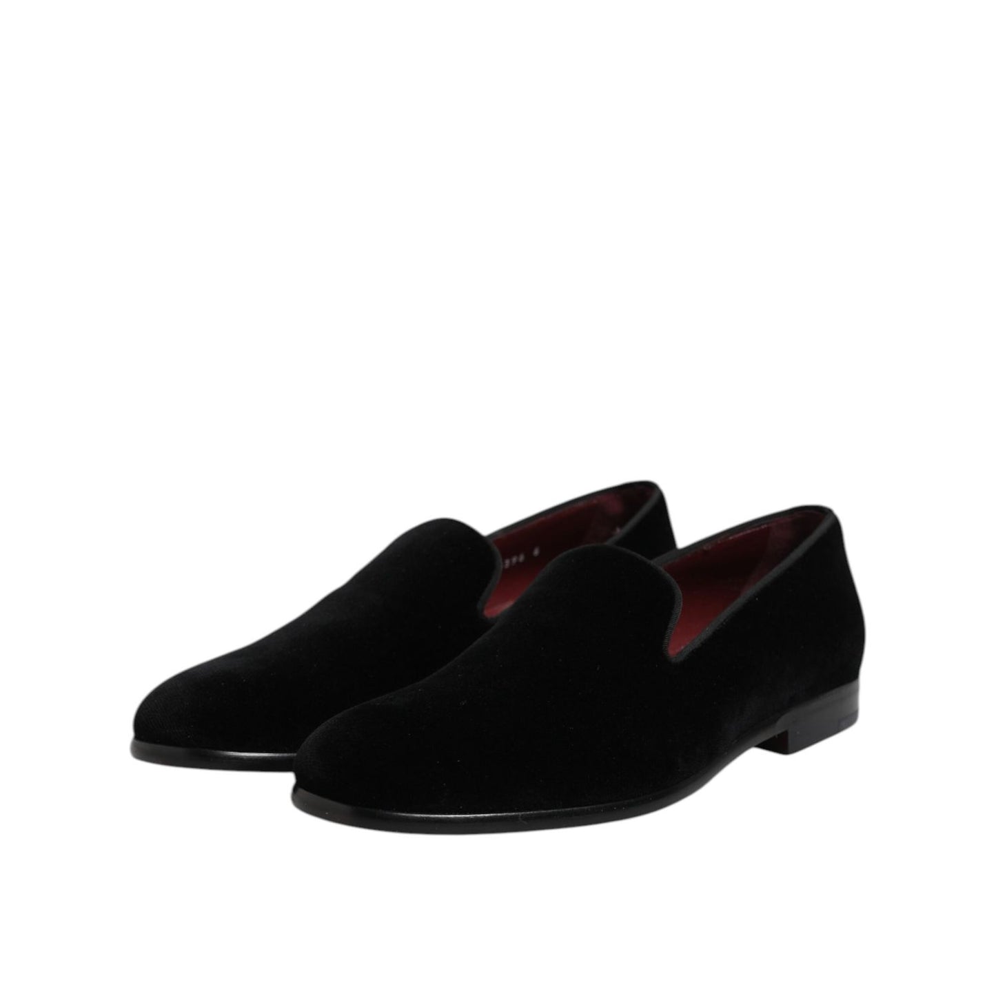 Dolce & Gabbana Black Velvet Slip On Loafers Formal Shoes